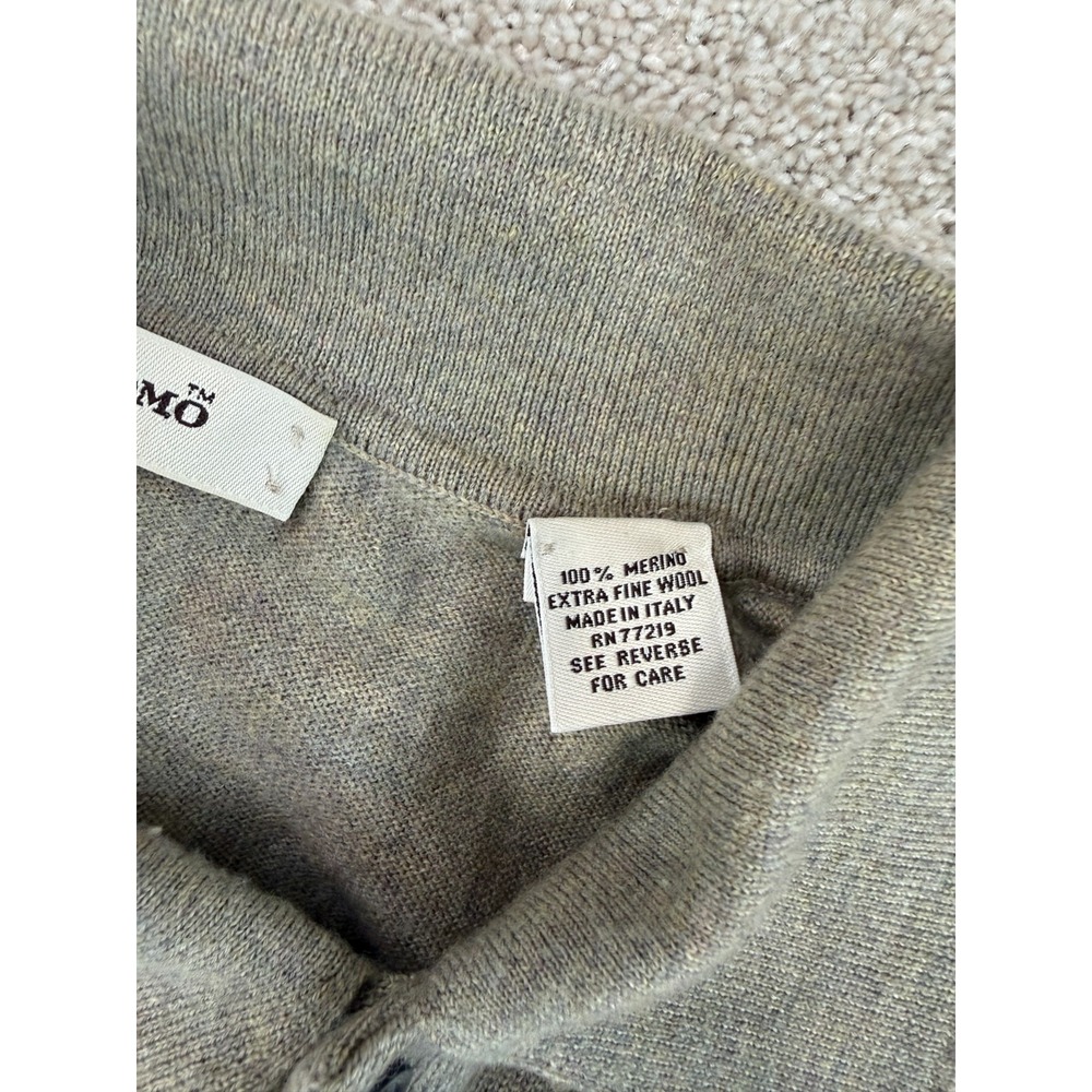 Pronto Uomo Sweater Men's XLT Heathered Tan 100% Merino Extra Fine Wool Italy - Picture 5 of 7